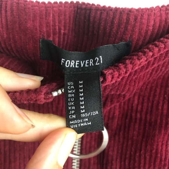 Corduroy Burgundy Mini skirt - Picture 3 of 3